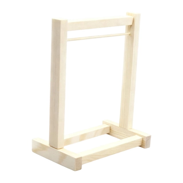 Bunblic Wooden Doll Garment Rack Display Supplies for Kids Doll Clothes Hanging Rack S S