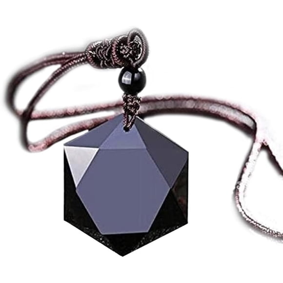 Colgante de orgonita, Amuleto de obsidiana Negra, hexagrama de Estrella de David, Collar con Colgante de Cristal for Hombres y Mujeres (Cadena Ajustable)