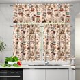 thumbnail image 3 of Coffee Theme Kitchen Curtains Set for Window Curtains Valance Set of 3,Cute Dwarf 24 Inch Length Tier Curtains Cafe Bar Window Curtains, Rod Pocket,Easy to Install,Size M, 3 of 4