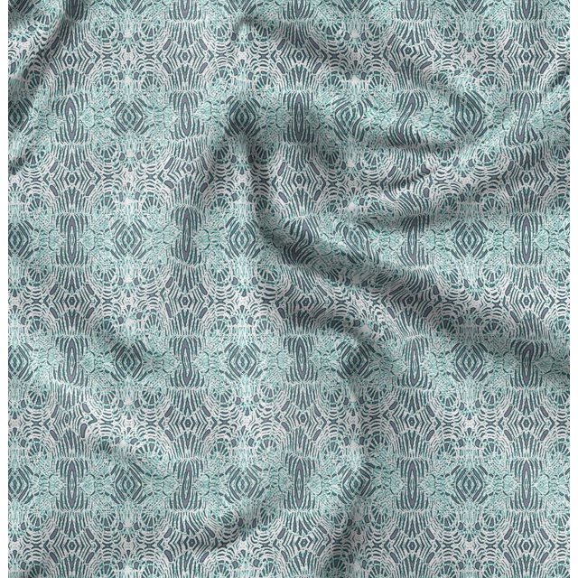 Soimoi Green Poly Georgette Fabric Leopard Animal Skin Print Fabric by Yard 42 Inch Wide