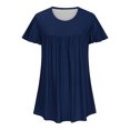 thumbnail image 4 of FAIWAD Tunique d'Été pour Femme à Manches Courtes, Col Rond, T-Shirt Décontracté Plissé, Ample et Fluide, 4 of 5