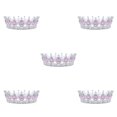 thumbnail image 2 of ZheElen Alloy Durable And Non-deforming Rhinestone For Wedding Or Cosplay Family Wedding Hair Crown Silver + pink 5Set, 2 of 6