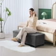 thumbnail image 2 of HOMCOM 44 Inches Storage Ottoman Bench with Lid, Legs, Foot Rest, Grey, 2 of 10