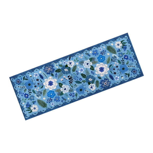 Retro Flowers Floor Mat Soft Fluff Non-Slip Absorbent for Living Room Kitchen Bathroom Entrance Home Daily Decor