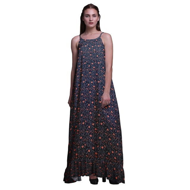 Bimba Bleu Marine Foncé2 Fruits Branche & Baies Rouges Chemises de Nuit pour Femmes Rayonne Imprimée Bretelles Spaghetti Lingerie de Nuit pour Femmes XXX-Large