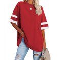 thumbnail image 2 of Chandails à Manches Courtes pour Femmes T-Shirts Surdimensionnés pour Femmes T-Shirts Amples Demi-Manches Col Rond Hauts Color Block Tuniques T-Shirts Surdimensionnés pour Femmes Hauts à Demi-Manches pour Femmes, 2 of 8