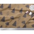 thumbnail image 2 of Soimoi Brown Rayon Crepe Fabric Stencil Tree Fabric Prints By Yard 46 Inch Wide, 2 of 3