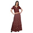 thumbnail image 1 of Moomaya Printed Two Piece Flared Skirt And Crop Top Rayon Ethnic Set For Girls, 1 of 6