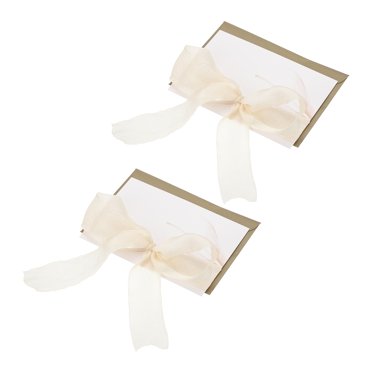 Unique Bargains Wedding Vows Books, His and Her Wedding Vow Card with Cream Ribbon for Bride and Groom Wedding 2 Pcs