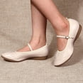 thumbnail image 2 of Cathalem Ballerines pour Femmes Confortables à Bout Pointu Toe Chaussures d'Affaires Décontractées, Blanc 40, 2 of 5