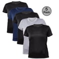 thumbnail image 1 of Blank Activewear Lot de 5 T-Shirts pour Femmes, Tissu de Performance à Séchage Rapide, 1 of 4