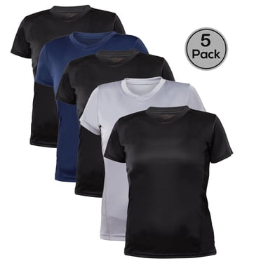 Blank Activewear Pack of 5 Women's T-Shirt, Quick Dry Performance fabric