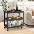 thumbnail image 4 of Costway Heavy Duty 3-Tier Utility Cart with Ergonomic Handle Universal Wheels Garage Black, 4 of 10
