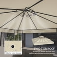 thumbnail image 4 of 10' x 10' Double Tier Gazebo Replacement Canopy Cover, UPF30+, Cream White, 4 of 10