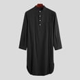 thumbnail image 4 of LSLJS Men's LeisureLong Sleeve Button Long Shirt Middle Ethnic Style Casual Youth Robe, Robes Gifts for Men, 4 of 9