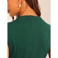 thumbnail image 5 of INSPIRE CHIC Robe Décontractée pour Femmes Col Rond Plissé devant Sans Manches Longueur Genou Robe Fourreau Vert Foncé S, 5 of 5