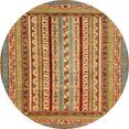 thumbnail image 1 of Ahgly Company Indoor Round Abstract Metallic Gold Abstract Area Rugs, 3' Round, 1 of 6