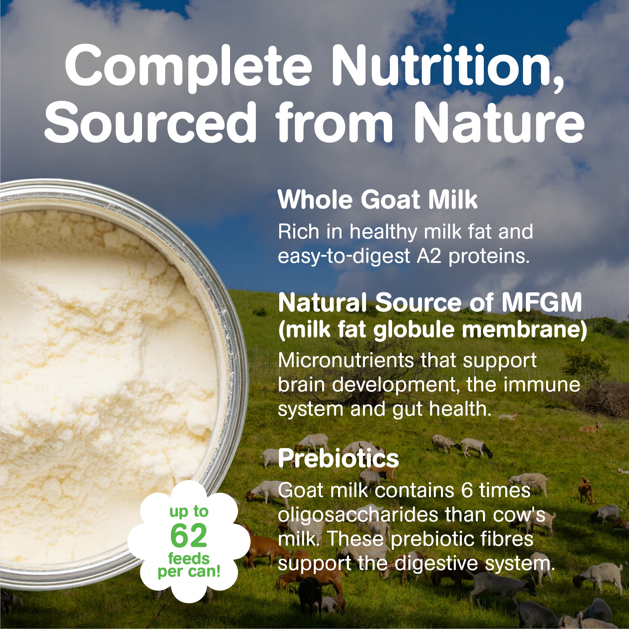 Capricare préparation au lait de chèvre entier pour bébés stade 1 (0–6 mois) – 800 g en poudre
