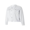 thumbnail image 3 of Veste en Jean pour Femmes, Basique, Boutonnée, Extensible, Ajustée, à Manches Longues, 3 of 7