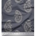 thumbnail image 1 of Soimoi Silk Fabric Paisley Block Printed Fabric 1 Yard 42 Inch Wide, 1 of 3