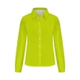 thumbnail image 5 of Besolor Button Down Shirts for Women Solid Color Long Sleeve Colared Tops Loose Office Blouses for Casual Work, 5 of 5