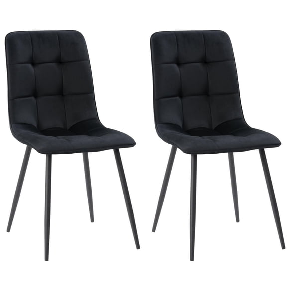 CorLiving Nash Modern Velvet Upholstered Dining Chair Set of 2 - Dining Room Chairs, Kitchen Chairs, Side Chairs for Dining Table - Stylish Chair Set for Kitchen & Dining Room