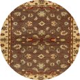 thumbnail image 1 of Ahgly Company Indoor Round Abstract Orange Gold Oriental Area Rugs, 4' Round, 1 of 6