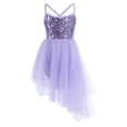thumbnail image 1 of Manyakai Robe de Danse Ballet pour Filles, Dos Croisé à Sequins, Tutu en Tulle, Justaucorps, Danse Lyrique, Violet m, 1 of 7