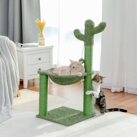 PAWZ Road Cat Scratching Post 34" Tall for All indoor Cats,Green