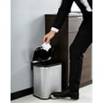 thumbnail image 1 of 12L Stainless Steel Step Trash Can with Soft Close Lid and Removable Bucket, Rust-Resistant Fluted Finish, Fingerprint-Proof, Odor Control, Anti-Slip Base, Stay-Open Lid, 26.5x22.3x38.8 cm, 1 of 6