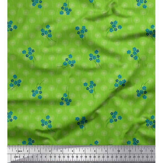 Soimoi Poly Georgette Fabric Artistic Floral Printed Fabric 1 Yard 42 Inch Wide