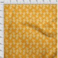 thumbnail image 3 of oneOone Silk Tabby Fabric Leaves & Floral Block Printed Fabric 1 Yard 42 Inch Wide, 3 of 4