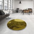 thumbnail image 4 of Ahgly Tapis d'Intérieur Lavable en Machine Carré Orange Or, 6 Pieds Carré, 4 of 7