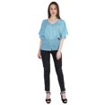 thumbnail image 2 of Moomaya Hauts Chauve-Souris Imprimés pour Femmes Col en V Blouse d'Été Décontractée Tunique Mode, 2 of 7