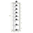 thumbnail image 2 of Gymax 7-Tier Wooden Shoe Rack Narrow Vertical Shoe Stand Storage Display Shelf White, 2 of 10