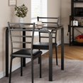 thumbnail image 2 of Dining Table for 2, Small Table and Chairs Set of 2, Dinette Set for 2, Square Dinner Table Set, 3 Piece Kitchen & Dining Room Sets for Small Space (Black, Dining Table with 2 Chairs), 2 of 9