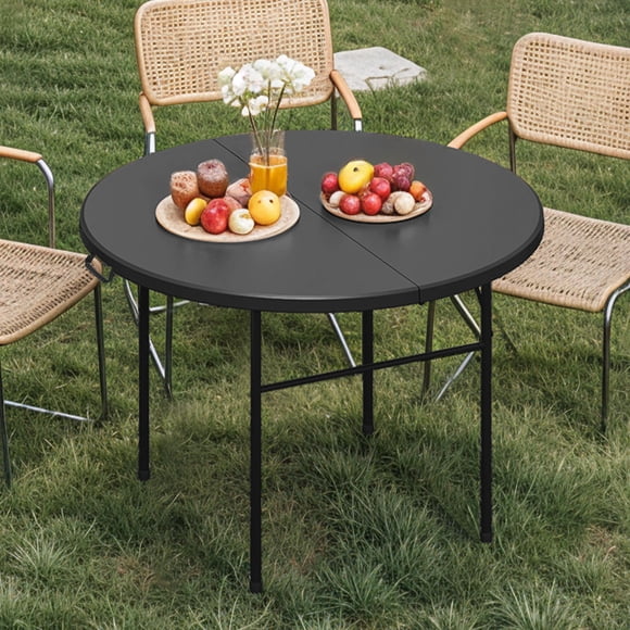 DEXTRUS 48 inch Versatile Folding Round Table for Outdoor and Indoor Use, Ideal for Picnic, Camping