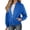 Blue, variant on Women's Solid Color Zip Up Casual Jacket Fashion Lightweight Outerwear Long Sleeve Sports Coat For Everyday Wear