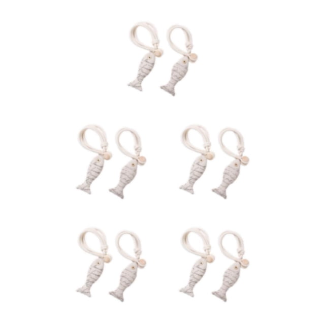 relayinert 2x Accessoires Décoratifs pour Rideaux Durables Coton Attaches Magnétiques Ferromagnétiques Boucle de Rideau Décor Noir 5ensemble