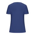 thumbnail image 5 of Plebaso Hauts d'Été pour Femmes T-Shirts à Col en V Irrégulier Décontractés à Manches Courtes Chemisiers à Boutons pour Femmes P-5TG, 5 of 5