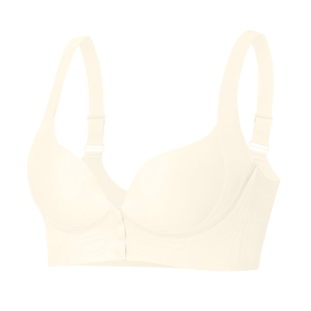 cfhntfmh Bras for Women Wireless Cute Seamless Front Closure Buttons Bras Convenient Adjustable Strap Plus Size Bras