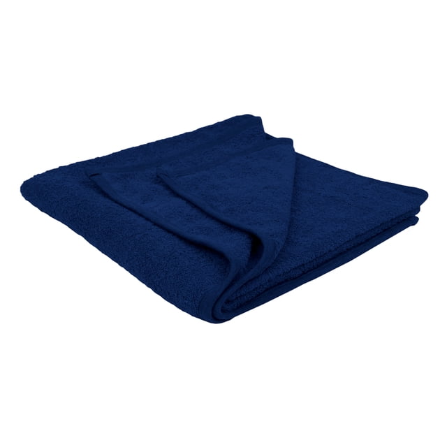 Puffy Cotton Large Terry Cotton Bath Towel Bath Sheet - Navy Blue