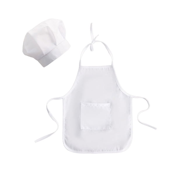 Ngheia Large White Chef Hat, Adorable Kids Costume Set 1 Piece Toddler Apron with Long Lasting Material Perfect for Cooking Classes and Creative Role Playing Fun, 1*Chef Skirt + 1*Chef Hat