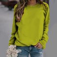 thumbnail image 2 of Yuyuzo 2025 Automne Chandail Sportif Uni pour Femme Décontracté Ample à Col Rond Raglan à Manches Longues Tunique à Enfiler Hauts Vert, 2 of 7