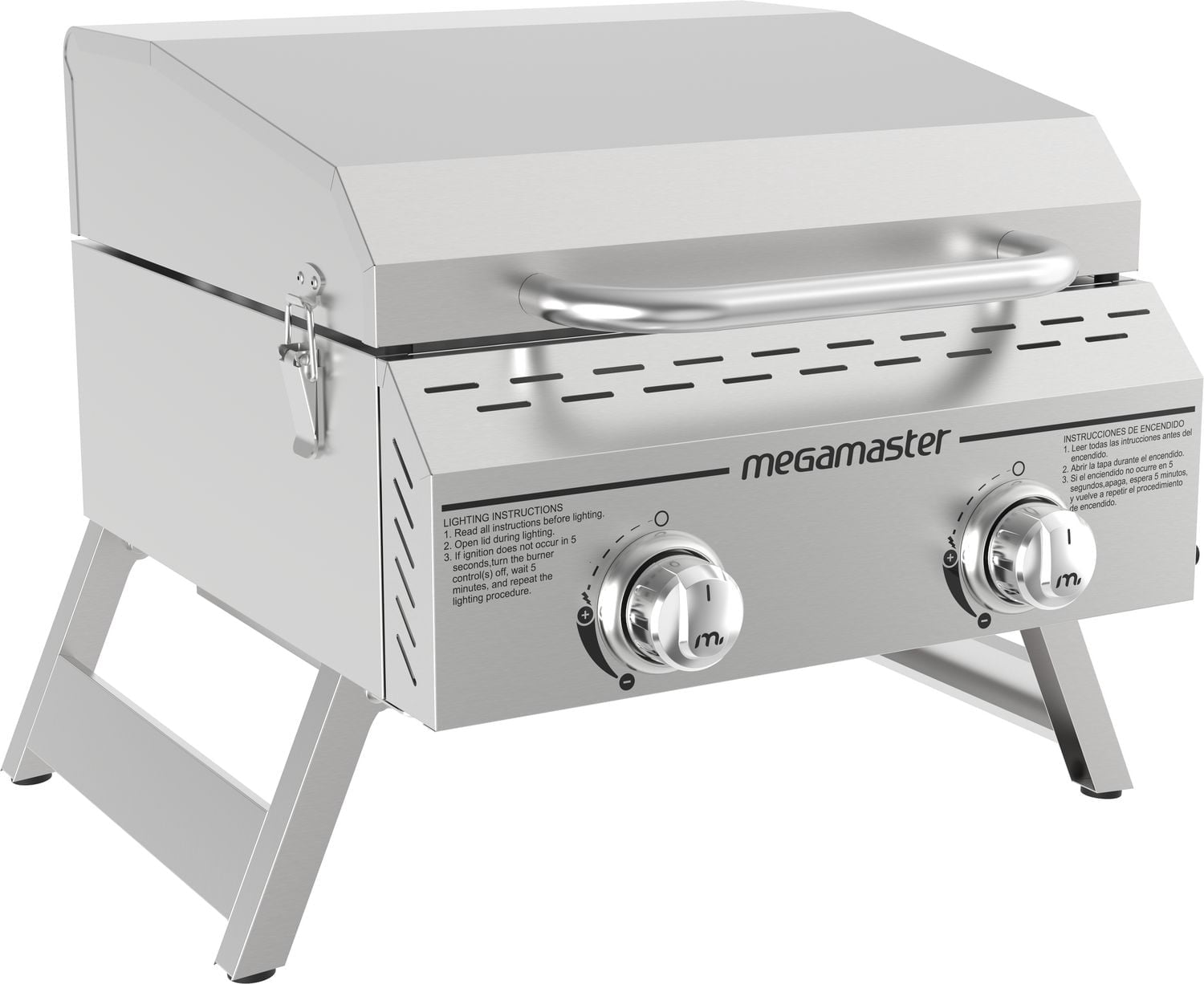 Dessus de table en acier inoxydable à 2 brûleurs Megamaster