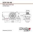 thumbnail image 3 of MAPLE ACE UCP215-48 Roulement à Bloc d'Oreiller Alésage 3 Pouces 2 Boulons Plein, 3 of 5