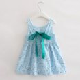thumbnail image 4 of LEEy-world Robes pour Filles Robe à Bretelles Spaghetti pour Fille Imprimé Floral Sans Manches Été Plage Décontractée Robe d'Été Trapèze Mini Robes, Bleu Clair, 4 of 5