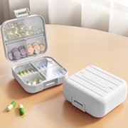 MTBLYS 7 Compartment Pill Organizer Portable Daily Case Bpa Free Plastic 3X3X1.37 Inch Small Travel Container Wallet Purse Use Vitamins Fish Oil Supplements