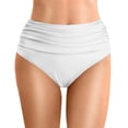 thumbnail image 1 of FYEGRE Women's High Waisted Bikini Bottom Tummy Control Ruched Bathing Suit Swim Bottom White M, 1 of 5