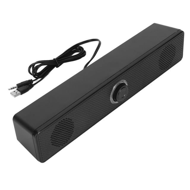 Wired Desktop Soundbar, Volume Knob HiFi USB Computer Speakers for Tablet